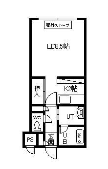 ＪＲ富良野線 神楽岡駅 徒歩30分 2階建 築23年(1K/2階)の間取り写真