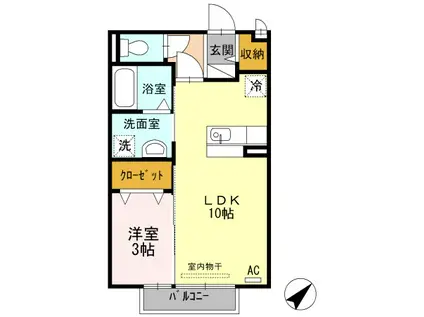 アバンティ(1LDK/1階)の間取り写真