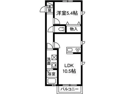 シャーメゾン アミコート(1LDK/1階)の間取り写真