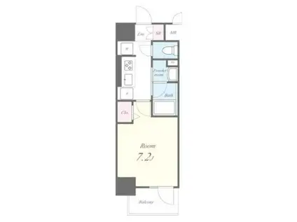 カサ・フェリーチェ(1K/4階)の間取り写真