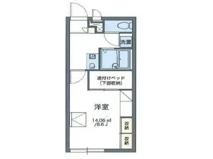 シティライフ保城II(1K/1階)の間取り写真