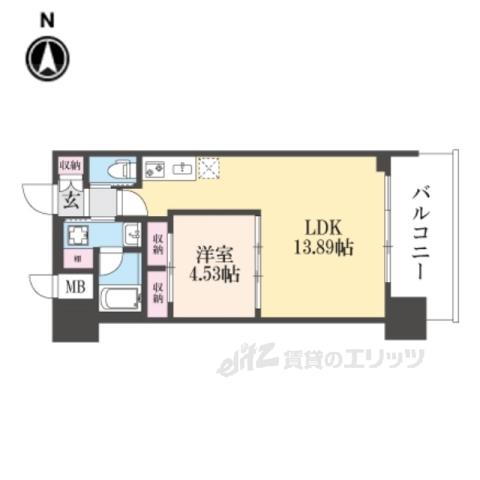 プレジオ永和ASIAN(1LDK/9階)の間取り写真