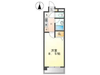 サンハイツ城西(1K/4階)の間取り写真