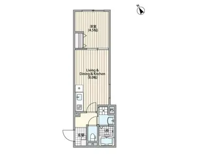 エルファーロ三軒茶屋VI(1LDK/2階)の間取り写真