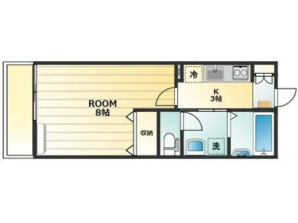 クレスト恵比寿(1K/3階)の間取り写真