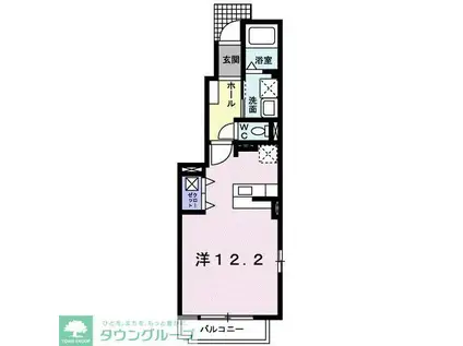 クレメント・リヴァーA(ワンルーム/1階)の間取り写真