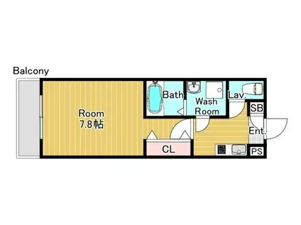 ジーメゾン高石加茂(1K/3階)の間取り写真