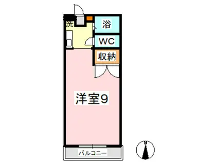 カーサベルデ2(ワンルーム/1階)の間取り写真