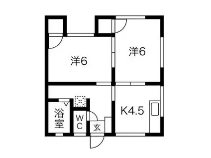 ハイツ山本(2K/2階)の間取り写真
