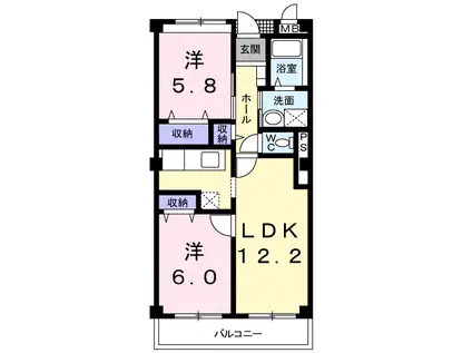 パークグレイス(2LDK/3階)の間取り写真