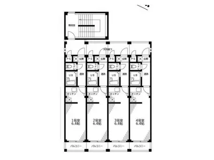 スターバレー(ワンルーム/4階)の間取り写真