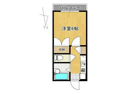 ミルキーウェイ サウス棟(1K/1階)の間取り写真