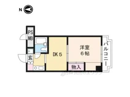 グランパレ(1DK/9階)の間取り写真