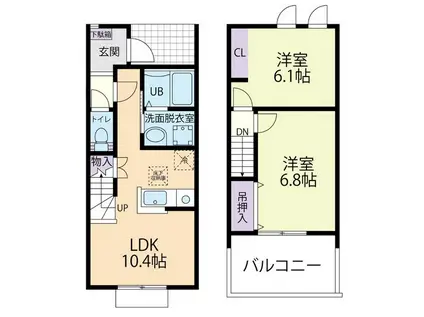 DOUX MAISON 数須(2LDK/1階)の間取り写真