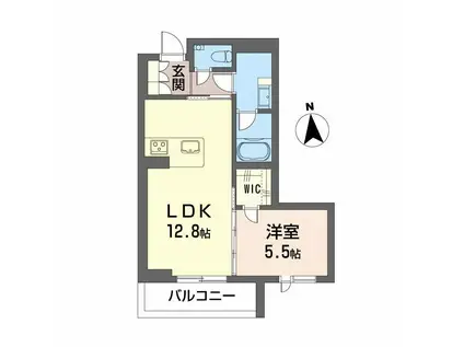 シャーメゾン 上水前寺(1LDK/3階)の間取り写真