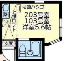 ユナイト保土ヶ谷グローラルオーラ(ワンルーム/1階)の間取り写真