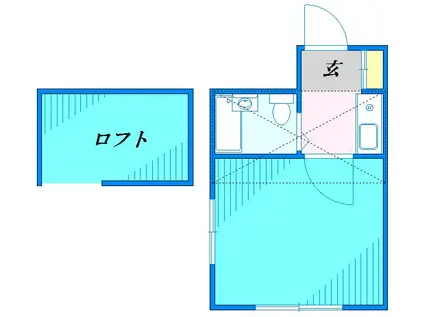 ヴィラホワイト長崎(1K/1階)の間取り写真