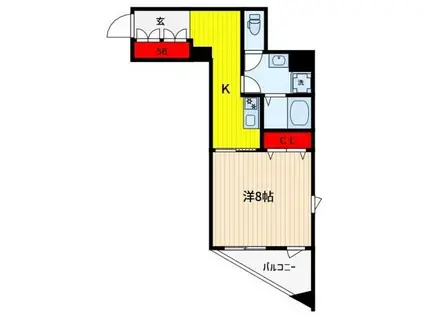MAY′S川口(1K/4階)の間取り写真