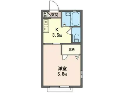 リコ・マーレ白楽(1K/1階)の間取り写真