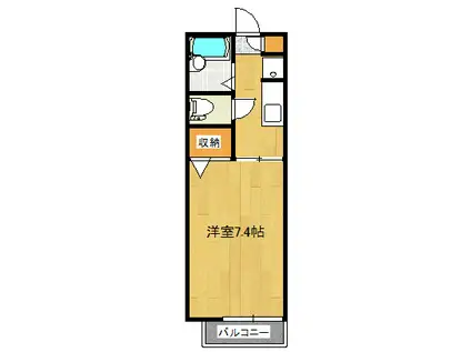 エクシード柏木(1K/1階)の間取り写真