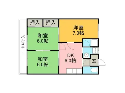 メゾンソレイユ(3DK/3階)の間取り写真