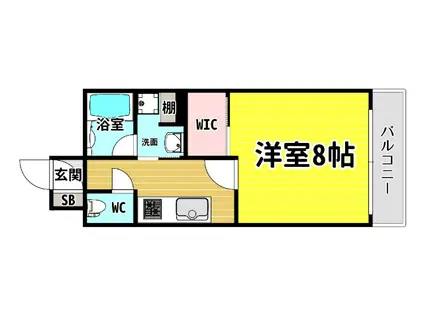 アスヴェル阿波座BLUE EARTH(1K/2階)の間取り写真