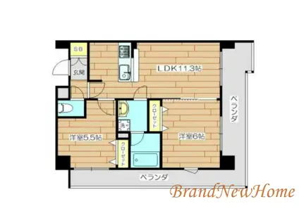 プレステージ10番館(2LDK/5階)の間取り写真