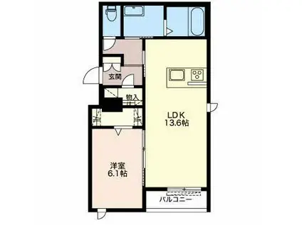 SHAMAISON RILASSANTE(1LDK/1階)の間取り写真