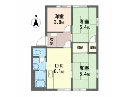 コートビレッジ泉(3DK/1階)の間取り写真