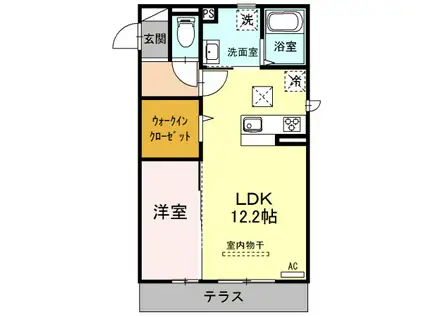 ファルナーズ(1LDK/1階)の間取り写真
