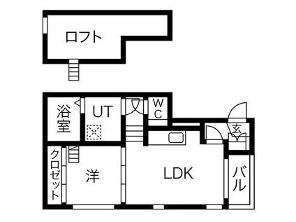 カーバンクル(1LDK/2階)の間取り写真