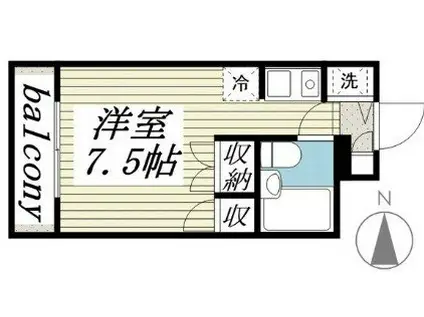 メゾンドポエート(ワンルーム/4階)の間取り写真