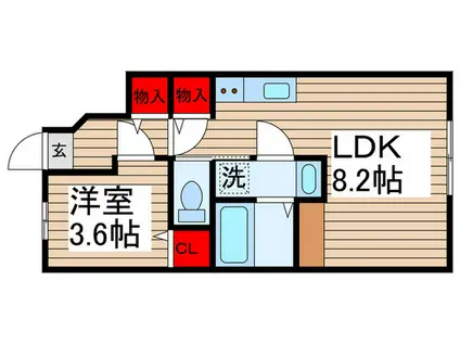 BRICK CHILL(1LDK/1階)の間取り写真