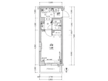 エクセリア阿佐ヶ谷(1K/6階)の間取り写真