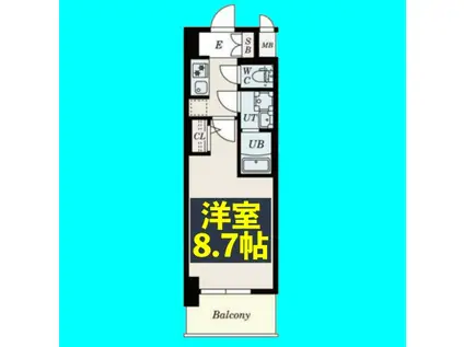 S-RESIDENCE名駅ウエスト(1K/8階)の間取り写真