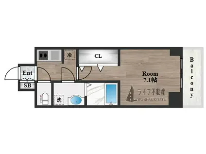 S-RESIDENCE高井田CENTRAL(1K/10階)の間取り写真
