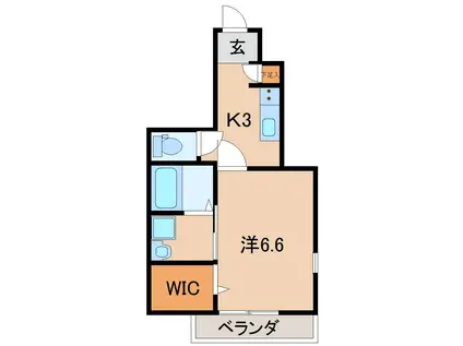 ブラウレーヘン(1K/1階)の間取り写真