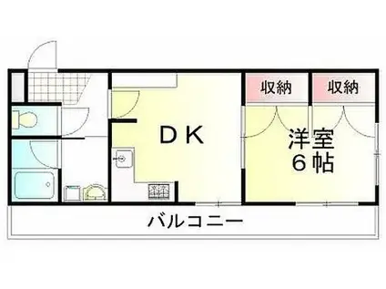 アルビオンシティー朝霞(1DK/2階)の間取り写真