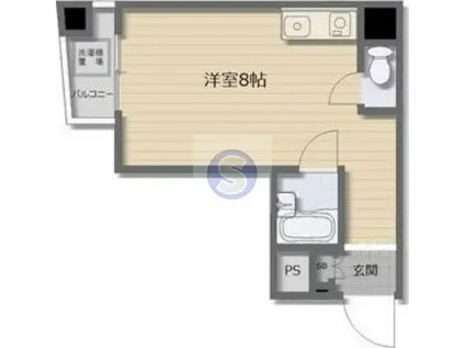 シャトー大手前(ワンルーム/5階)の間取り写真