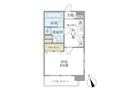 エコロジー白山レジデンス(1K/5階)の間取り写真