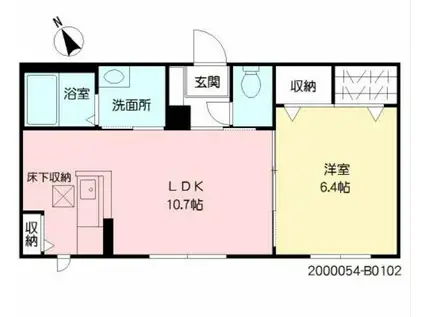 M.J.SKY(1LDK/1階)の間取り写真