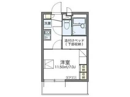 レオパレスリモーネIII(1K/1階)の間取り写真