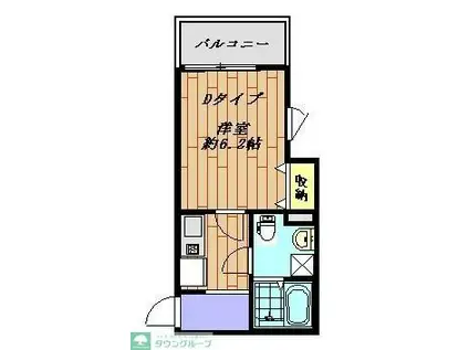 リヴテラス立川(1K/3階)の間取り写真