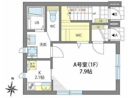 ヴィラ・シンフォニア(1K/1階)の間取り写真
