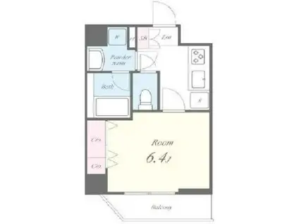 グランネリオ(1K/5階)の間取り写真