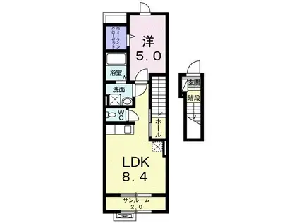 グラース メルシー(1LDK/2階)の間取り写真