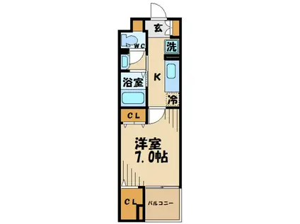 オーシャン幸・大塚(1K/2階)の間取り写真