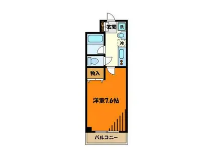 南新町マンション(1K/4階)の間取り写真