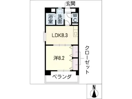 メゾンドグロリア(1LDK/2階)の間取り写真