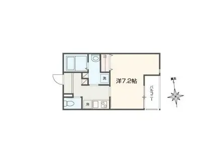 MELLAS小手指II(1K/3階)の間取り写真